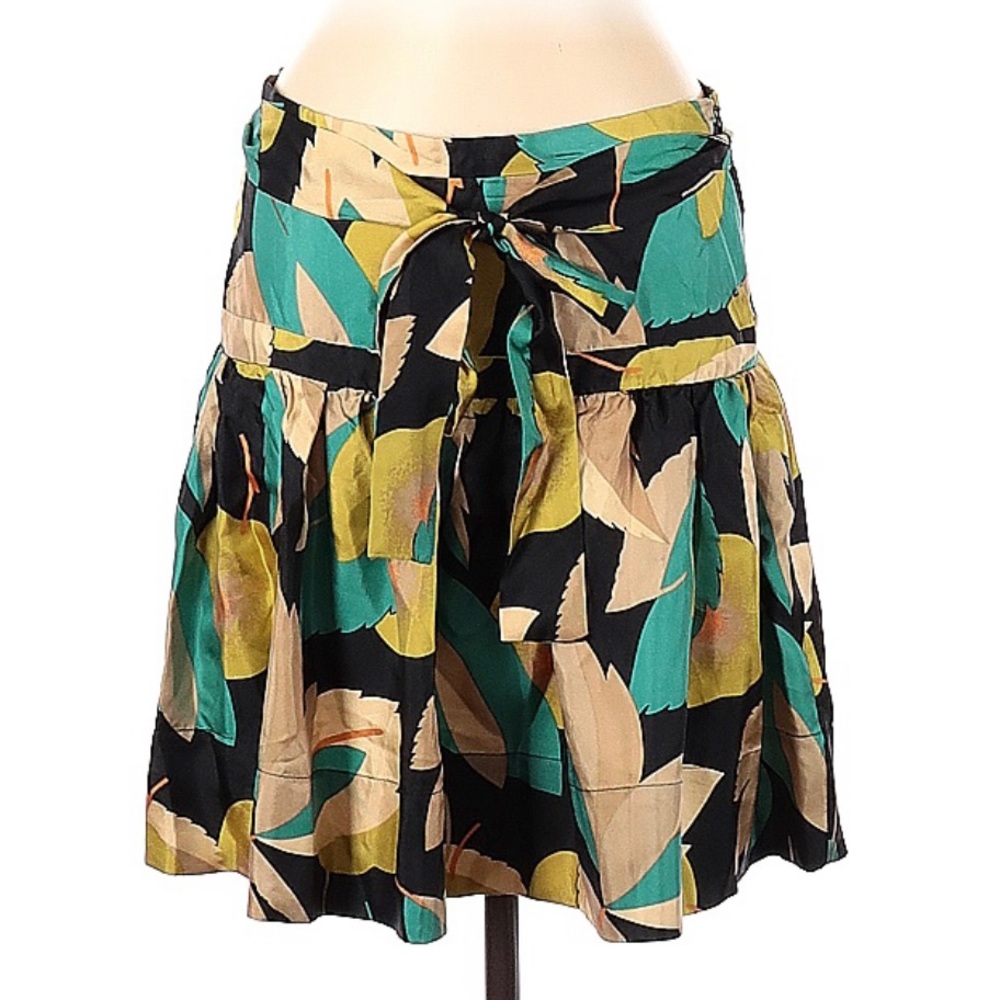 French Connection Silk Leaf Pattern Skirt 6